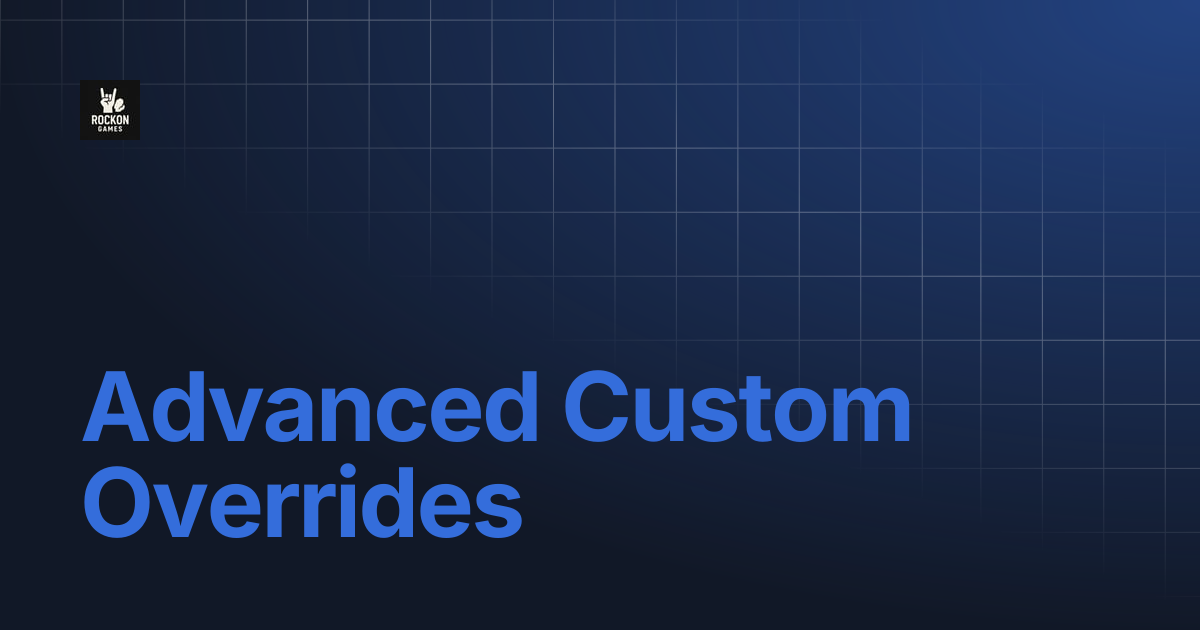 Advanced Custom Overrides | RPGReact Docs